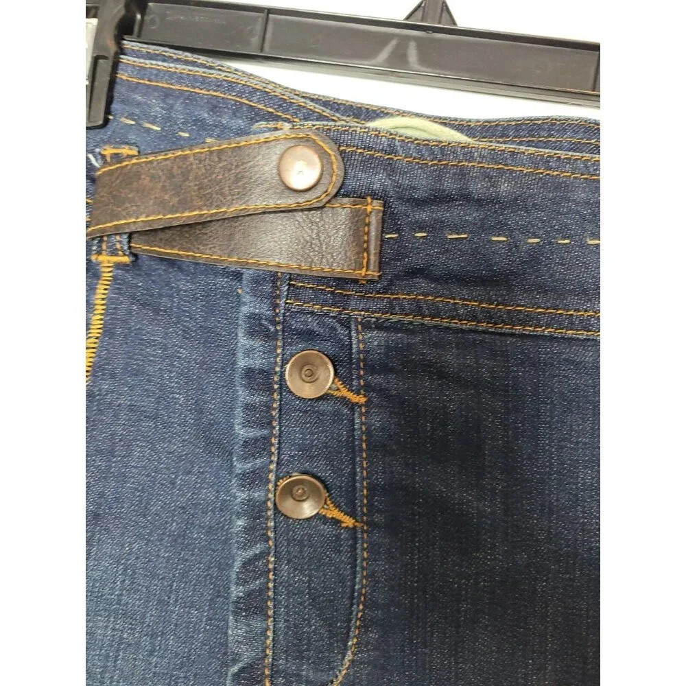 FABRIKA Woman Designer Dark Denim Knee Lenght Asimetric Pencil Skirt Size S - Picture 3 of 10